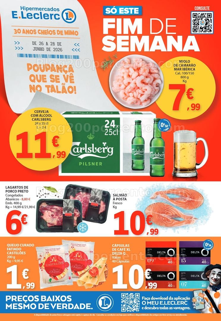 Antevisão Folheto E-LECLERC Promoções Fim de Semana - 26 a 28 junho